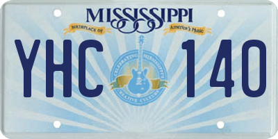 MS license plate YHC140