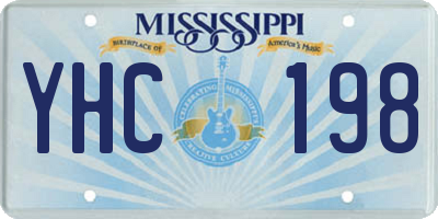 MS license plate YHC198