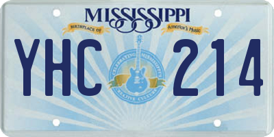 MS license plate YHC214
