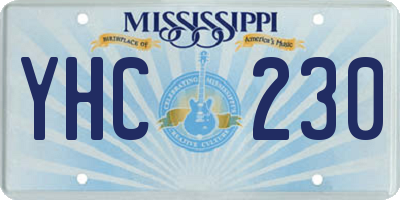 MS license plate YHC230