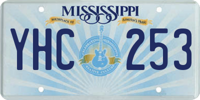 MS license plate YHC253