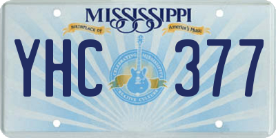 MS license plate YHC377