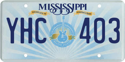 MS license plate YHC403