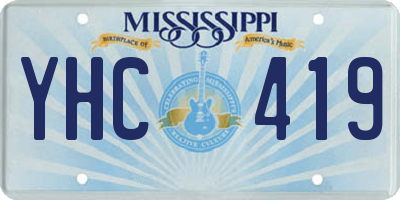 MS license plate YHC419