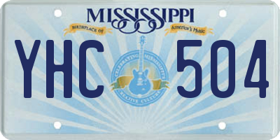 MS license plate YHC504