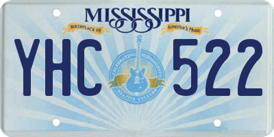 MS license plate YHC522