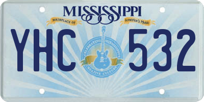 MS license plate YHC532
