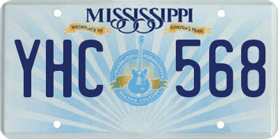 MS license plate YHC568