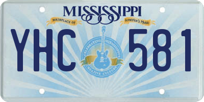 MS license plate YHC581
