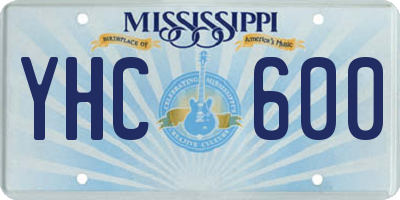 MS license plate YHC600