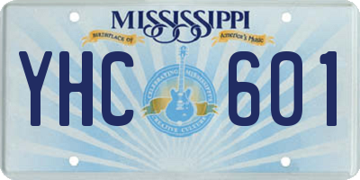 MS license plate YHC601