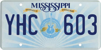 MS license plate YHC603