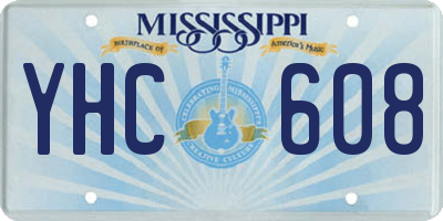 MS license plate YHC608