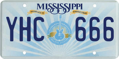 MS license plate YHC666