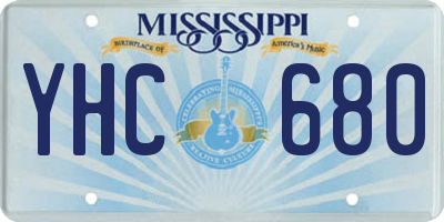 MS license plate YHC680