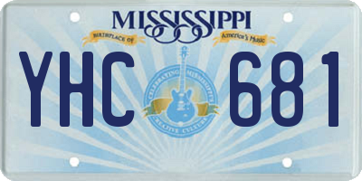 MS license plate YHC681