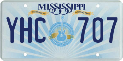 MS license plate YHC707