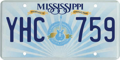 MS license plate YHC759