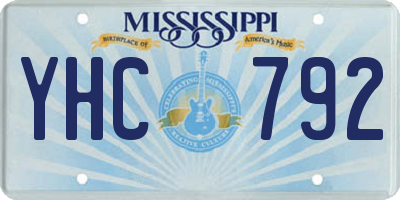 MS license plate YHC792