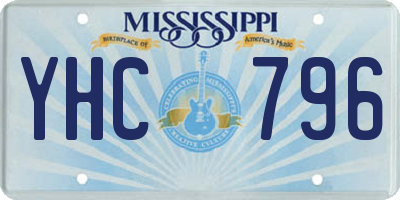 MS license plate YHC796