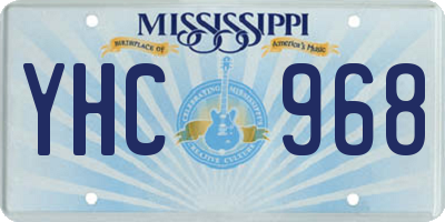 MS license plate YHC968