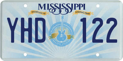 MS license plate YHD122