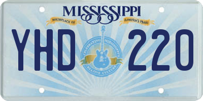 MS license plate YHD220