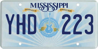 MS license plate YHD223