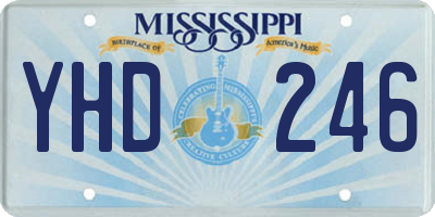MS license plate YHD246