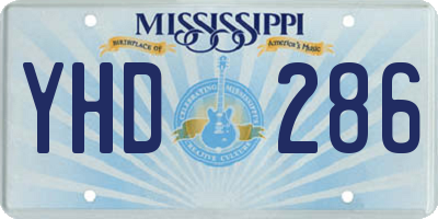 MS license plate YHD286