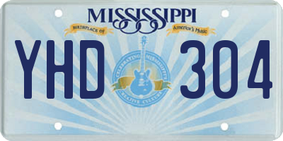 MS license plate YHD304