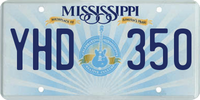 MS license plate YHD350