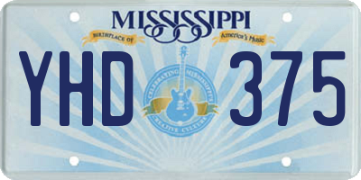 MS license plate YHD375
