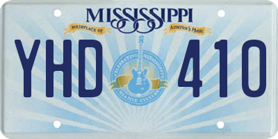 MS license plate YHD410