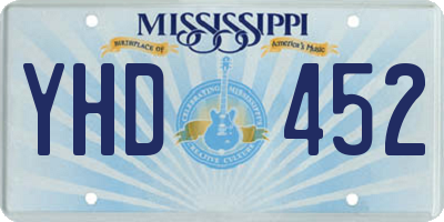 MS license plate YHD452
