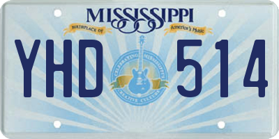 MS license plate YHD514