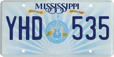 MS license plate YHD535