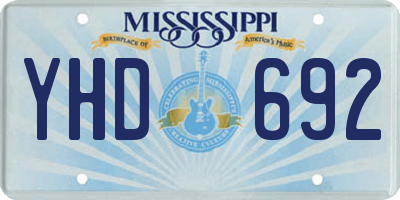 MS license plate YHD692