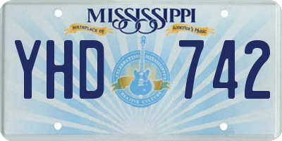 MS license plate YHD742