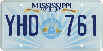 MS license plate YHD761