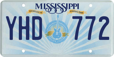 MS license plate YHD772