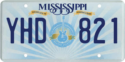 MS license plate YHD821