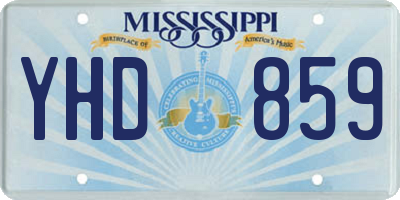 MS license plate YHD859
