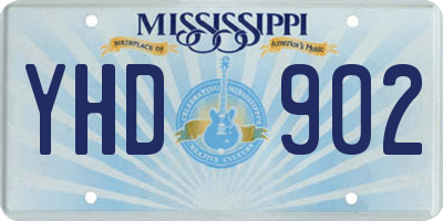 MS license plate YHD902