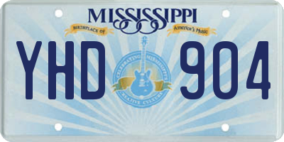 MS license plate YHD904