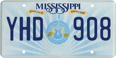 MS license plate YHD908