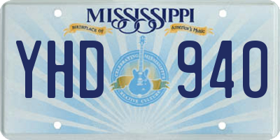 MS license plate YHD940