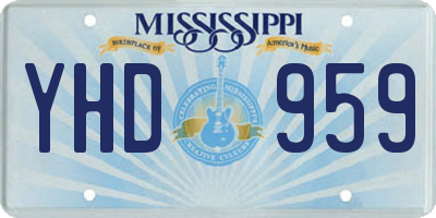 MS license plate YHD959