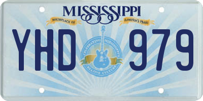 MS license plate YHD979