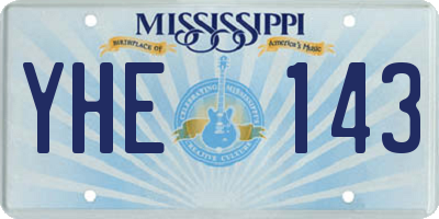 MS license plate YHE143